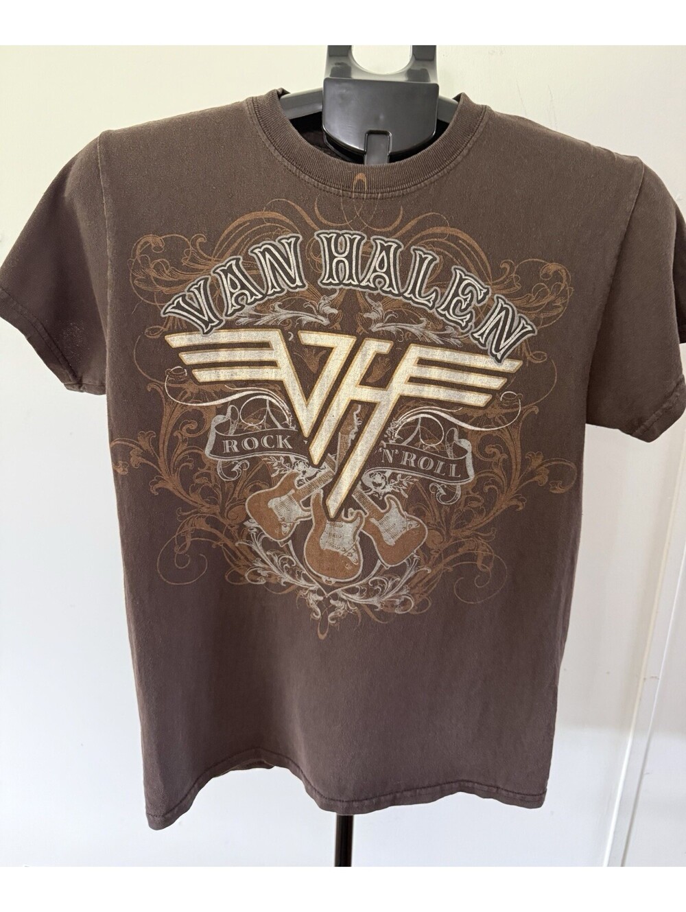 Vintage Anvil Van Halen Brown T Shirt Small Retro Band Rock N Roll